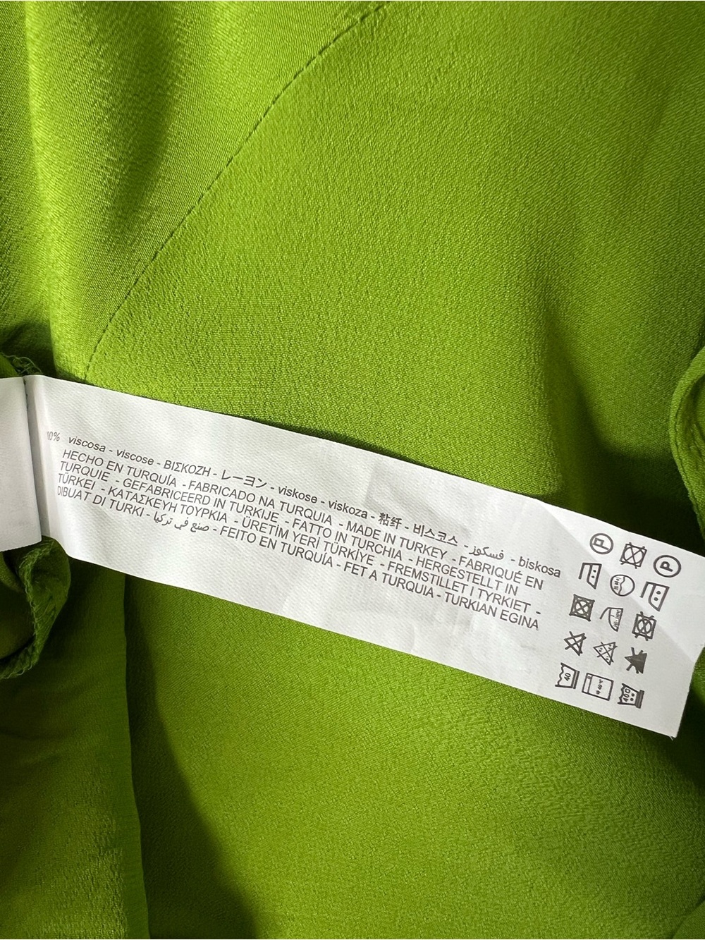 Zara Bright Lime Green Chic Contemporary Balloon-Sleeve Blouse Women’s Medium - Picture 12 of 12